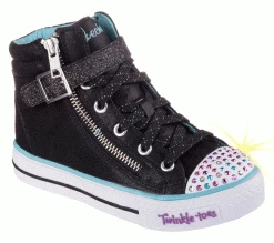 Skechers Youth Shuffles Lights Heart & Sole Black Multi