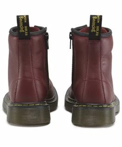 Dr. Martens Dr Martens Youth Delaney Cherry Red Softy T Leather Boots -Cheap High Tops Store 15382601.B 800x