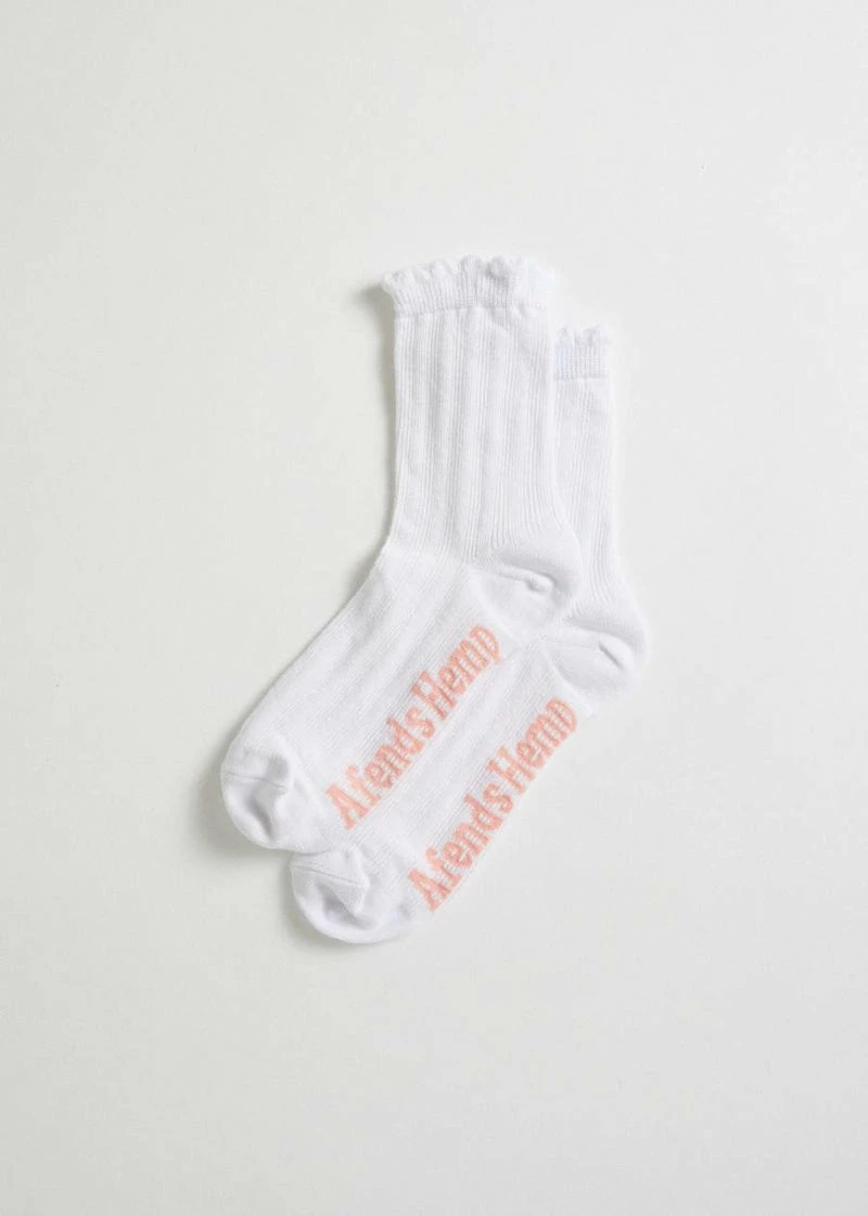 Afends Field Of Dreams Hemp Socks One Pack White 6 Afends Field Of Dreams Hemp Socks One Pack White - Image 4