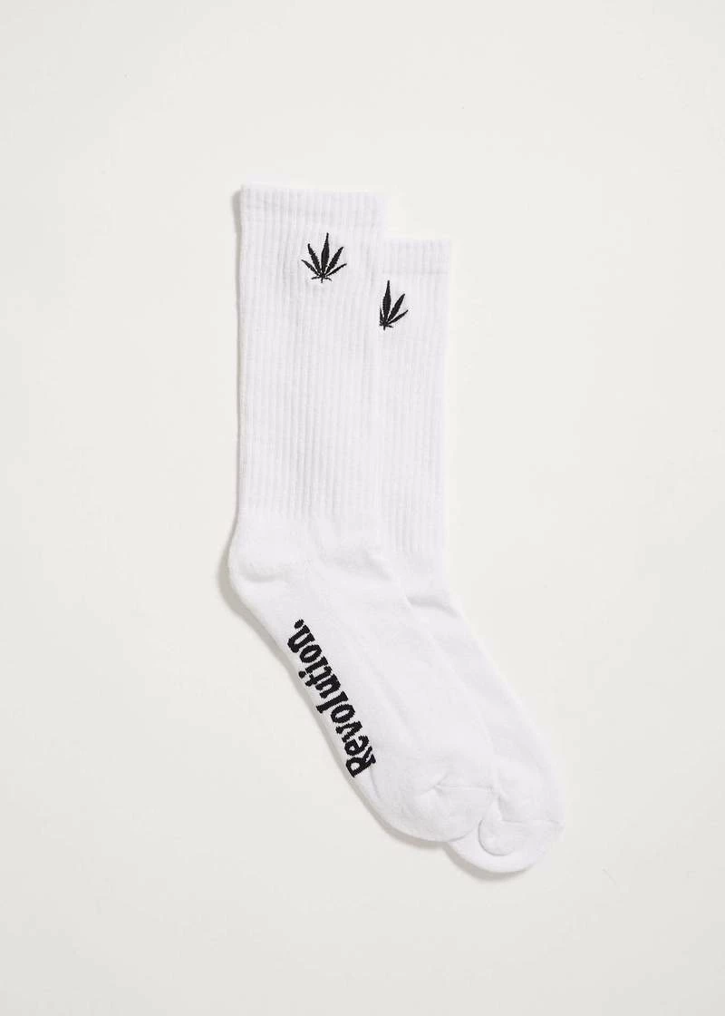 Afends HAPPY HEMP- SOCKS ONE PACK - WHITE 3 Afends HAPPY HEMP- SOCKS ONE PACK - WHITE