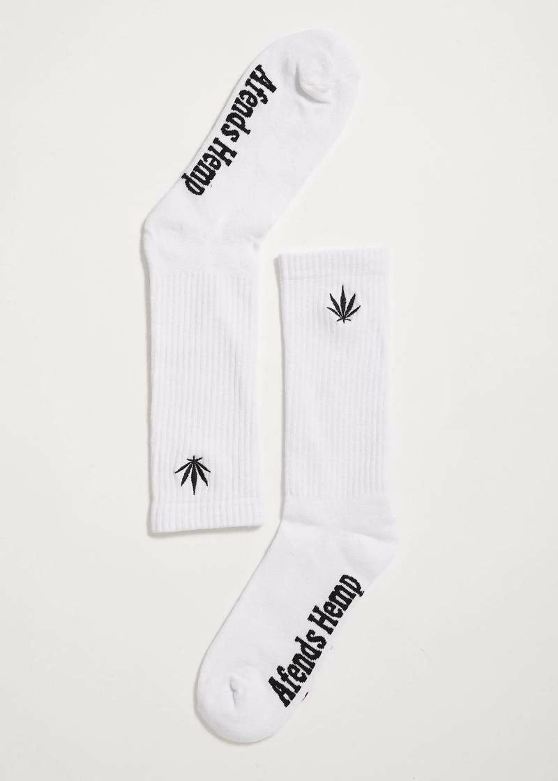 Afends HAPPY HEMP- SOCKS ONE PACK - WHITE 4 Afends HAPPY HEMP- SOCKS ONE PACK - WHITE - Image 2