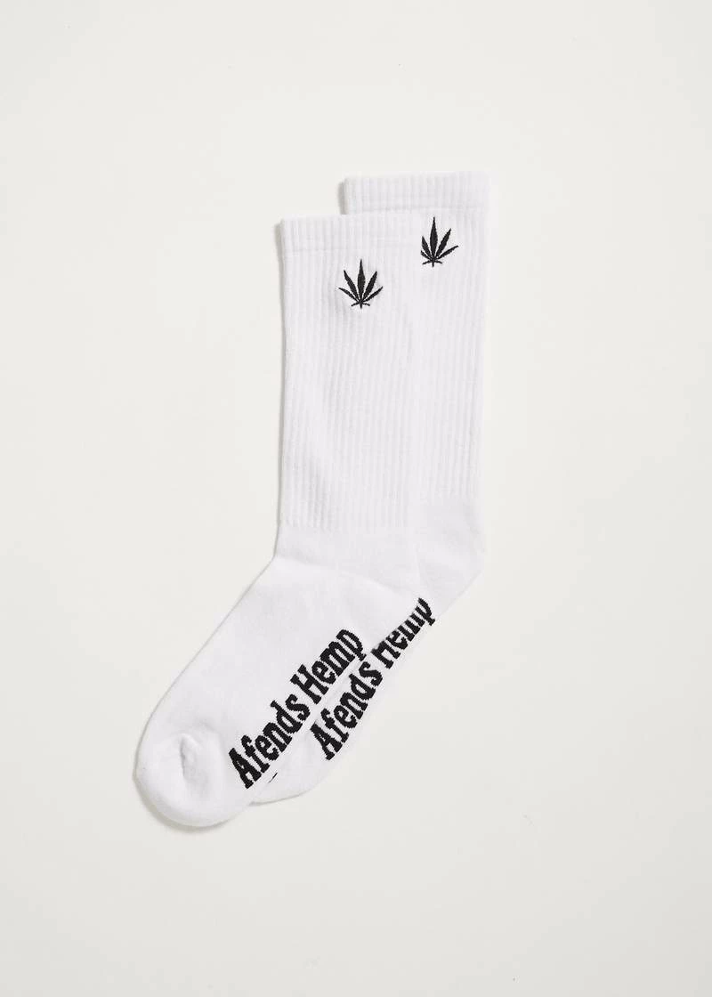 Afends HAPPY HEMP- SOCKS ONE PACK - WHITE 5 Afends HAPPY HEMP- SOCKS ONE PACK - WHITE - Image 3