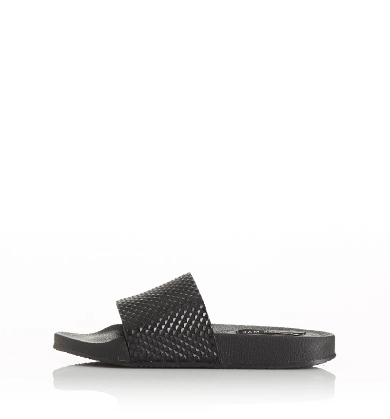 Alias Mae RIOT Black Leather Slides
