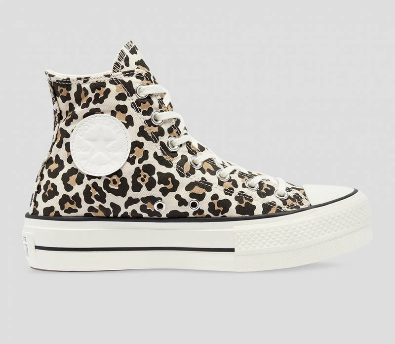 Converse 570915C Womens Converse Chuck Taylor Lift Leopard Print High Top Driftwood 8 Converse 570915C Womens Converse Chuck Taylor Lift Leopard Print High Top Driftwood - Image 6