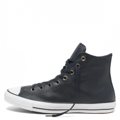 Converse CTAS Hi Leather Dark Obsidian White And Black -Cheap High Tops Store Converse CTAS Hi Leather Dark Obsidian White and Black 1 800x