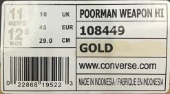 Converse Poorman Weapon HI Gold 108449 -Cheap High Tops Store Converse Poorman Weapon Hi Famous Rock Shop Newcastle 800x
