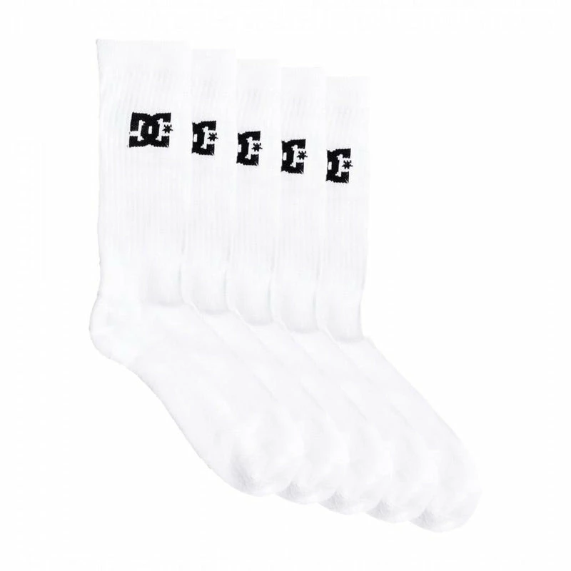 DC SHOES DC Socks Crew 5 Pair Pack White EDYAA03150