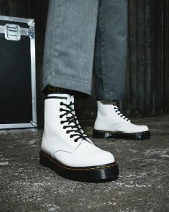 Dr. Martens Dr Martens 1460 BEX White Smooth Leather Platform Boots 26499100