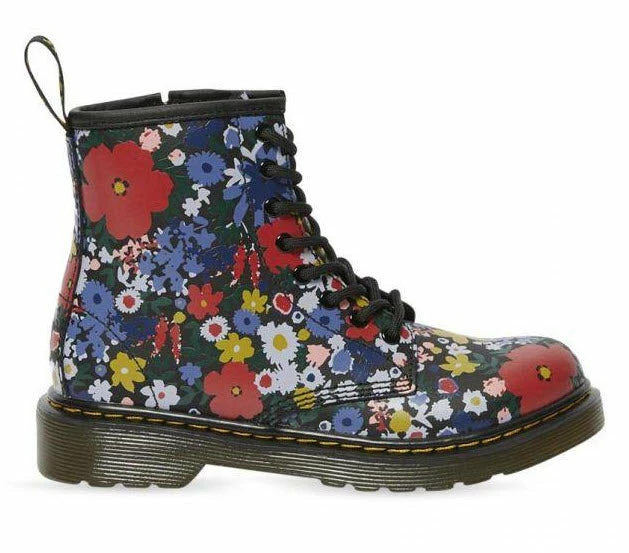 Dr. Martens Dr Martens 1460 J Juniors Wanderflora Black Boots 26046001 4 Dr. Martens Dr Martens 1460 J Juniors Wanderflora Black Boots 26046001 - Image 2