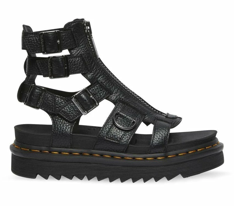 Dr. Martens Dr Martens Olson Black Milled Nappa Leather Sandal 26561001 3 Dr. Martens Dr Martens Olson Black Milled Nappa Leather Sandal 26561001