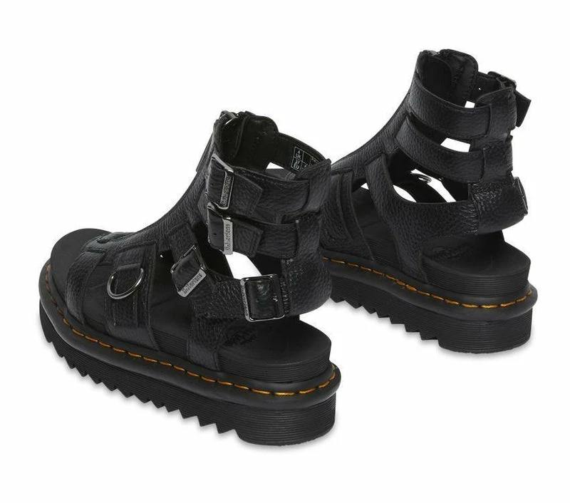 Dr. Martens Dr Martens Olson Black Milled Nappa Leather Sandal 26561001 6 Dr. Martens Dr Martens Olson Black Milled Nappa Leather Sandal 26561001 - Image 4