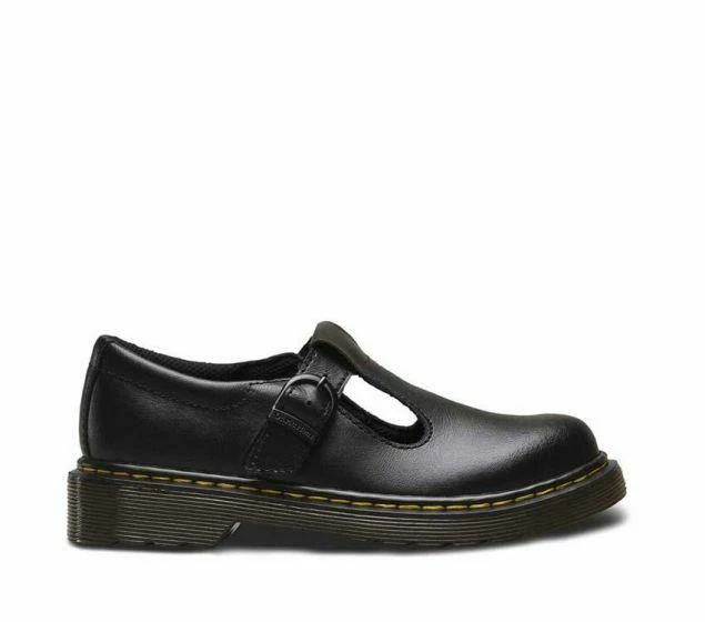 Dr. Martens Dr Martens Polley Junior Black Smooth 2438601 Youth T-Bar Sandals 4 Dr. Martens Dr Martens Polley Junior Black Smooth 2438601 Youth T-Bar Sandals - Image 2