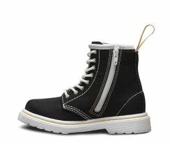 Dr. Martens Dr Martens Infants Brooklee Boot Black Canvas 21072001 -Cheap High Tops Store Dr Martens Brooklee Infants Boot Black Canvas 21072001 3 800x