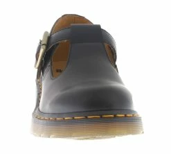 Dr. Martens Dr Martens Polley Black Smooth 14852001 T-Bar Sandals -Cheap High Tops Store Dr Martens POLLEY T BAR Black Smooth front 800x