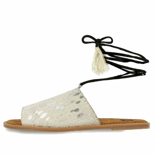 Gioseppo Celamia White Silver Sandals - Image 3