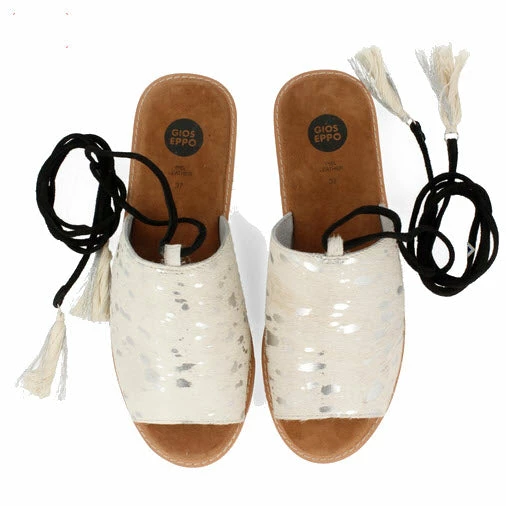 Gioseppo Celamia White Silver Sandals - Image 5