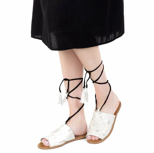 Gioseppo Celamia White Silver Sandals - Image 6