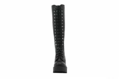 Roc Boots Lash Black Knee High Leather Boots -Cheap High Tops Store Lash Black front 800x
