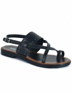 RMK Rene Black Leather Sandals