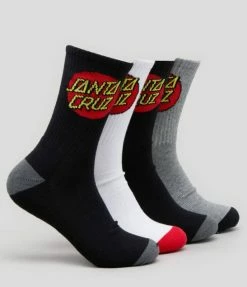 Santa Cruz Classic Dot Crew Socks Multi 4 Pairs US 7-11 SM1221601
