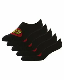 Santa Cruz Classic Dot No Show Socks 5PK Black