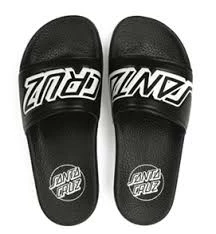 Santa Cruz Strip Slide Black And White Men's SC-MYC7635