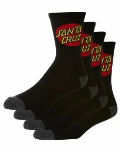 Santa Cruz Socks Colour Black Crew Socks Pack Of 4
