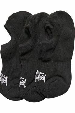 Stussy Men's Graffiti Black No-Show Sock 3 Pack