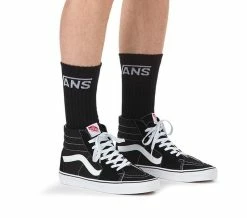 Vans Classic Crew Socks Pack Of 3 Black VN-000XSEBLK -Cheap High Tops Store VansClassicCrewSocksBlackPackof3Pairs5 800x