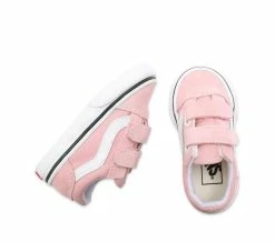 Vans Infants Old Skool Powder Pink Velcro Sneakers VN000D3Y9AL