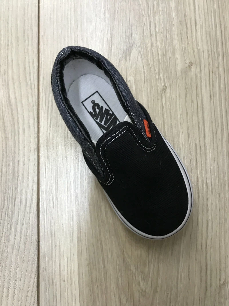 Vans Toddler Classic Slip On Black True White Chambray - Image 2