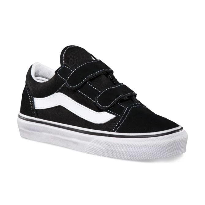 Vans Youth Old Skool Velcro Kids Black True White VN000VHE6BT - Image 3