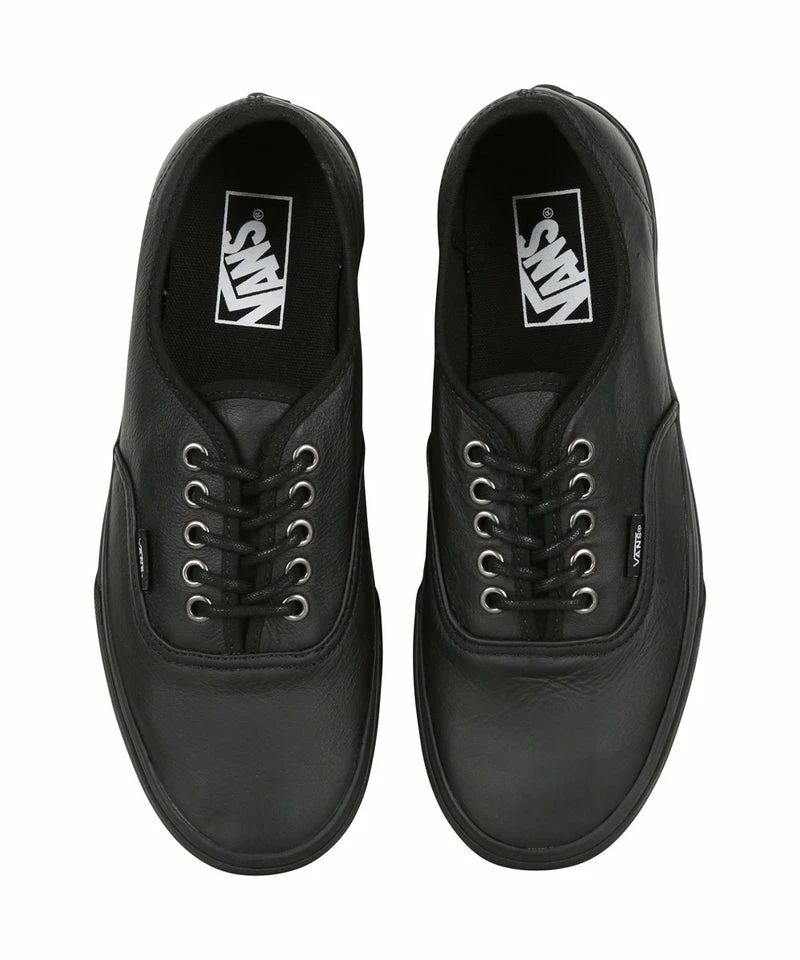 Vans Authentic Italian Leather Black Black School Shoes - Image 3