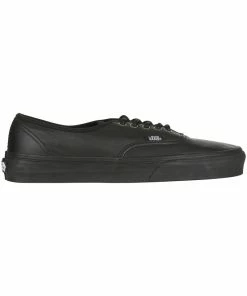 Vans Authentic Italian Leather Black Black School Shoes -Cheap High Tops Store Vans italian leather black black famous rock shop 3 800x