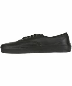 Vans Authentic Italian Leather Black Black School Shoes -Cheap High Tops Store Vans italian leather black black famous rock shop 4 800x