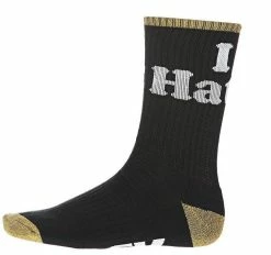 DGK 'Haters' Crew Socks Single Pair - Black/Gold