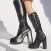 Roc Boots Nebraska Black Leather Knee High Boots -Cheap High Tops Store rocbootsnebraska4 800x