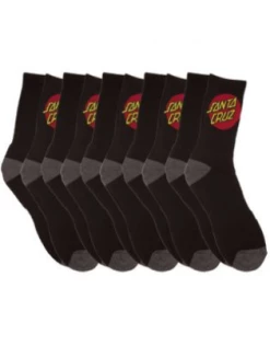 Santa Cruz Socks 5 Pair Pack Black & Grey