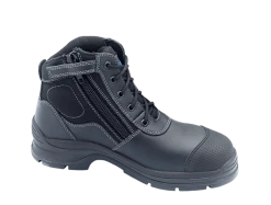 Blundstone 319 Zip Up Series Work And Safety Boots Black Leather Steel Toe Cap
