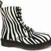 Dr. Martens Dr Martens 1460 Pascal Zebra Pattern White With Black 8 Hole Boot -Cheap High Tops Store zebra 8 hole black.white 800x